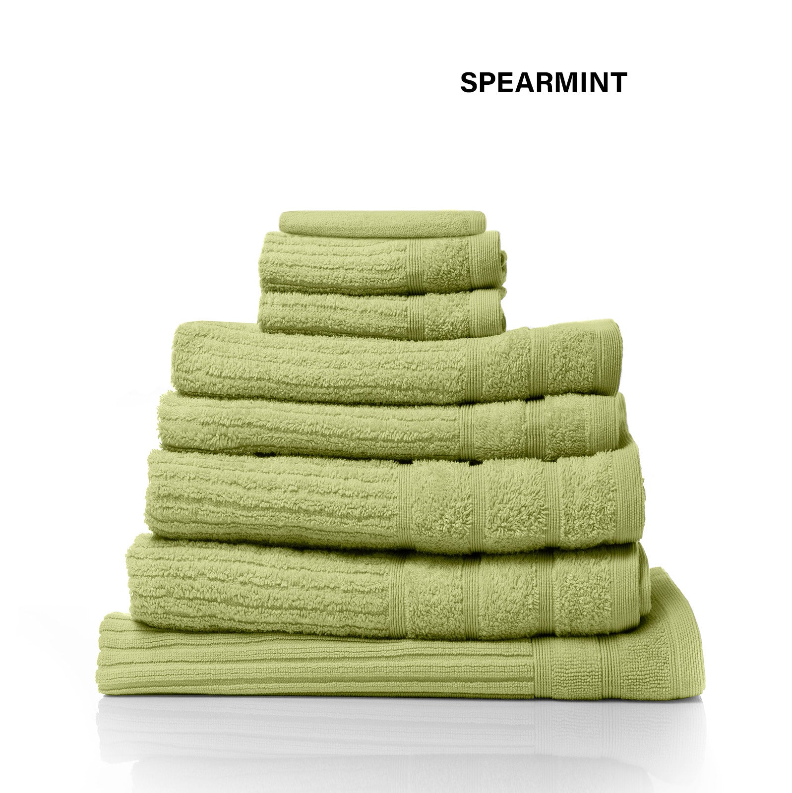 Bath Towels & Robes: Royal Comfort Eden Egyptian Cotton 600GSM 8 Piece Luxury Bath Towels Set - Spearmint