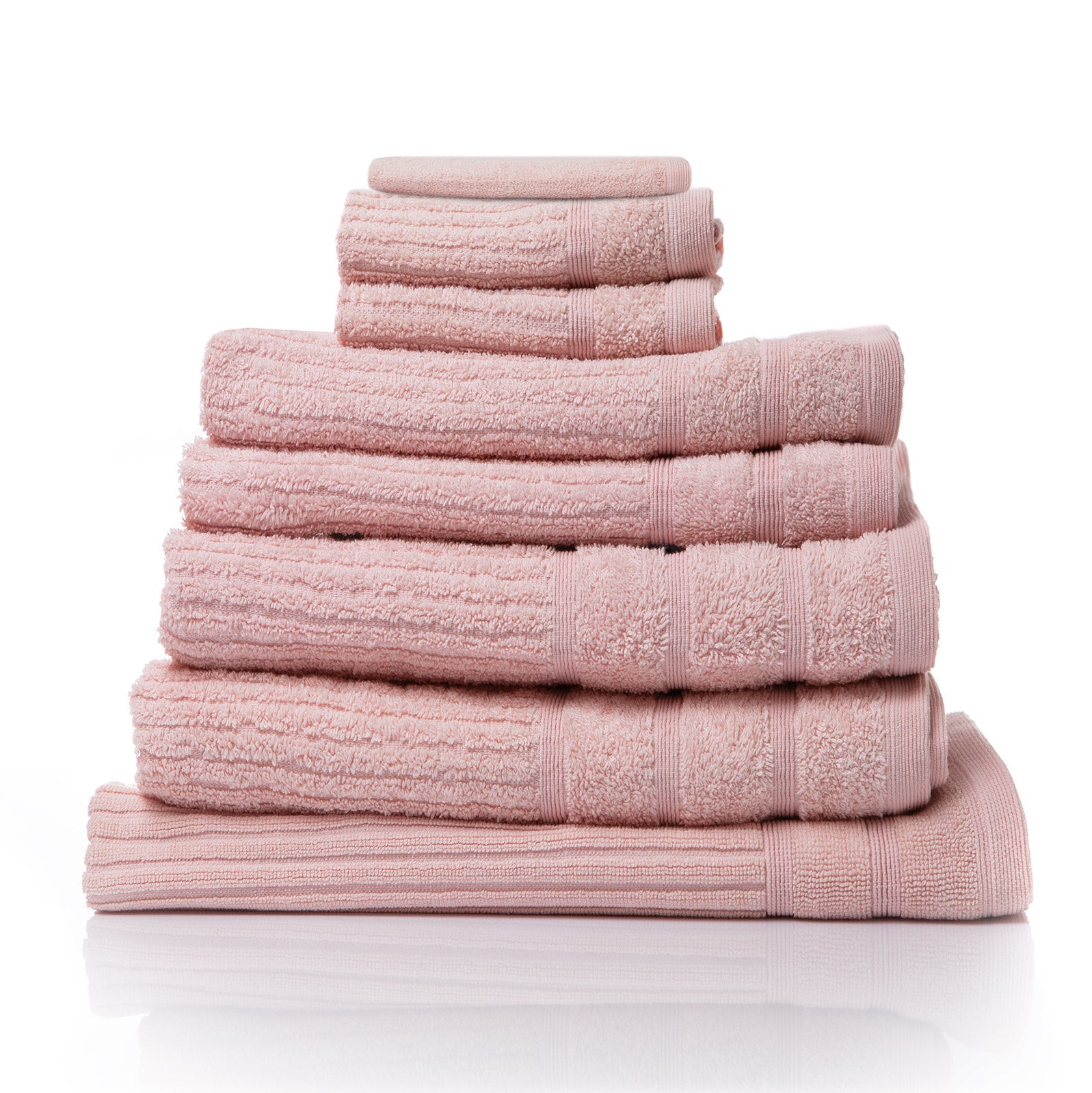 Bath Towels & Robes: Royal Comfort Eden Egyptian Cotton 600GSM 8 Piece Luxury Bath Towels Set - Blush