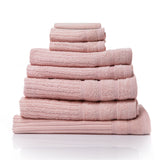 Bath Towels & Robes: Royal Comfort Eden Egyptian Cotton 600GSM 8 Piece Luxury Bath Towels Set - Blush