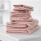 Bath Towels & Robes: Royal Comfort Eden Egyptian Cotton 600GSM 8 Piece Luxury Bath Towels Set - Blush