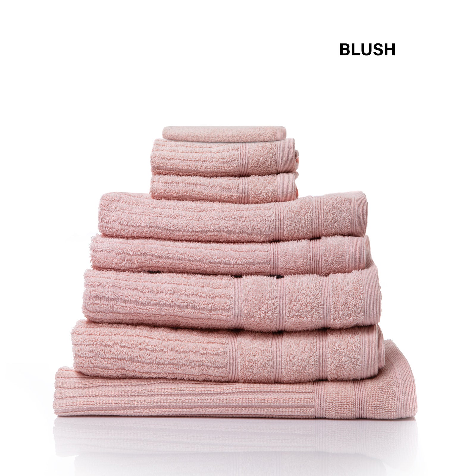 Bath Towels & Robes: Royal Comfort Eden Egyptian Cotton 600GSM 8 Piece Luxury Bath Towels Set - Blush