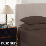 Bed Sheets: Royal Comfort 1500 Thread Count Cotton Rich Sheet Set 3 Piece Ultra Soft Bedding - Double - Dusk Grey