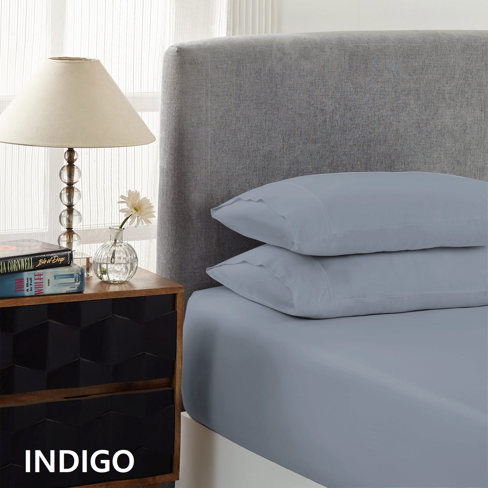 Bed Sheets: Royal Comfort 1500 Thread Count Cotton Rich Sheet Set 3 Piece Ultra Soft Bedding - Double - Indigo
