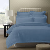 Duvet Covers: Royal Comfort 1200TC Quilt Cover Set Damask Cotton Blend Luxury Sateen Bedding - King - Blue Fog