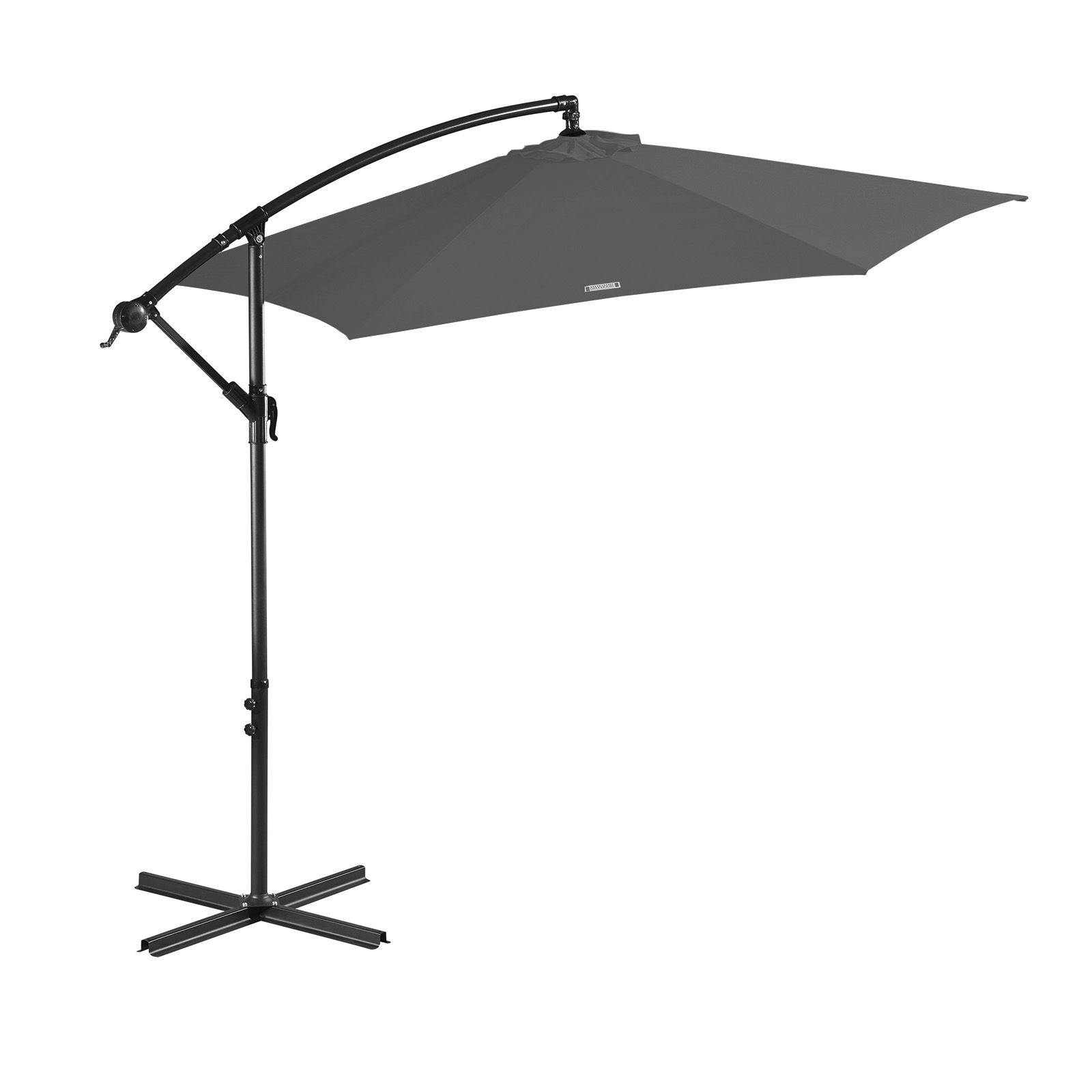 Outdoor Furniture Accessories: Milano 3M Outdoor Umbrella Cantilever With Protective Cover Patio Garden Shade - Charcoal