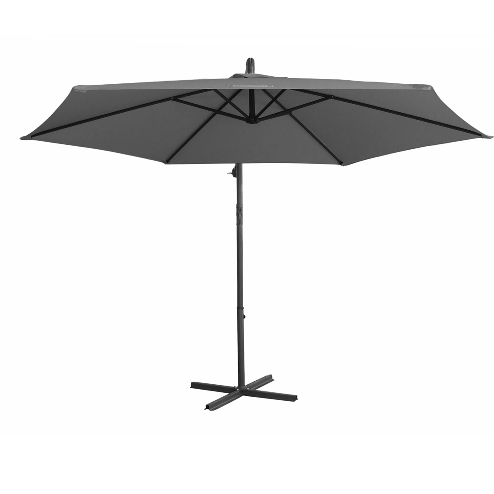 Outdoor Furniture Accessories: Milano 3M Outdoor Umbrella Cantilever With Protective Cover Patio Garden Shade - Charcoal