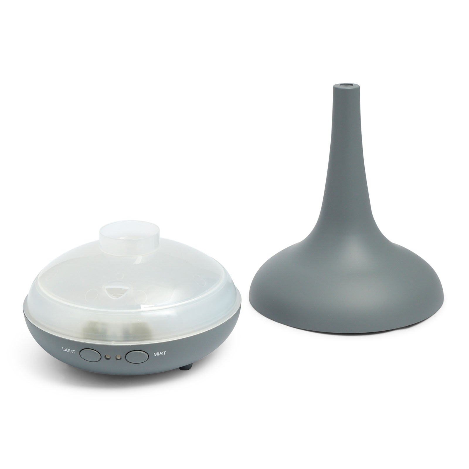 Aroma Diffusers: Essential Oil Diffuser Ultrasonic Humidifier Aromatherapy LED Light 200ML 3 Oils - Matte Grey