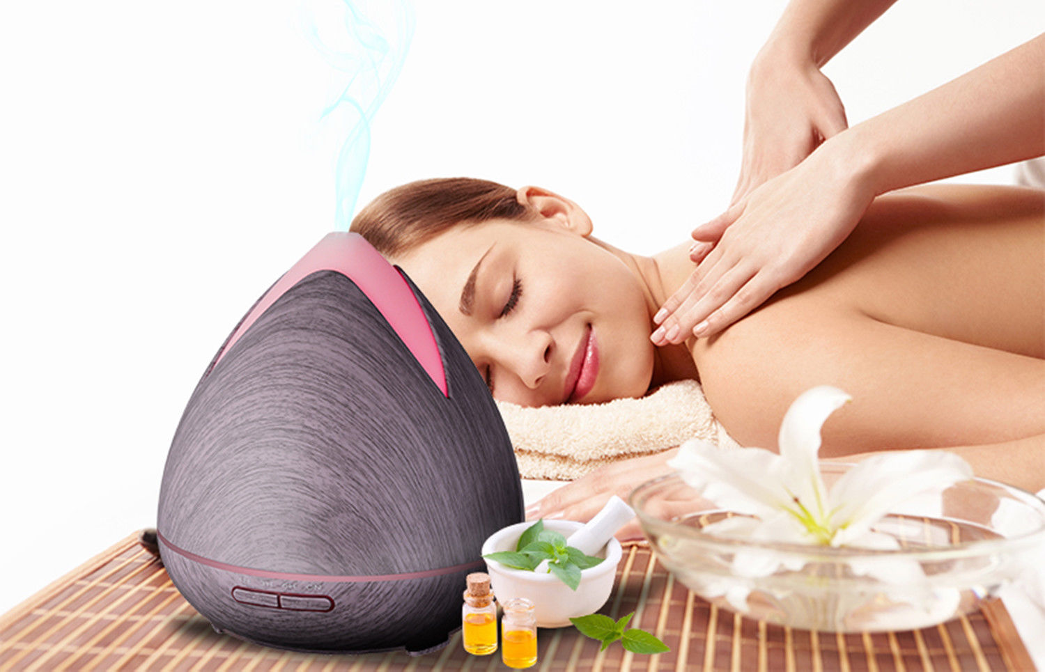 Aroma Diffusers: Essential Oils Ultrasonic Aromatherapy Diffuser Air Humidifier Purify 400ML - Violet