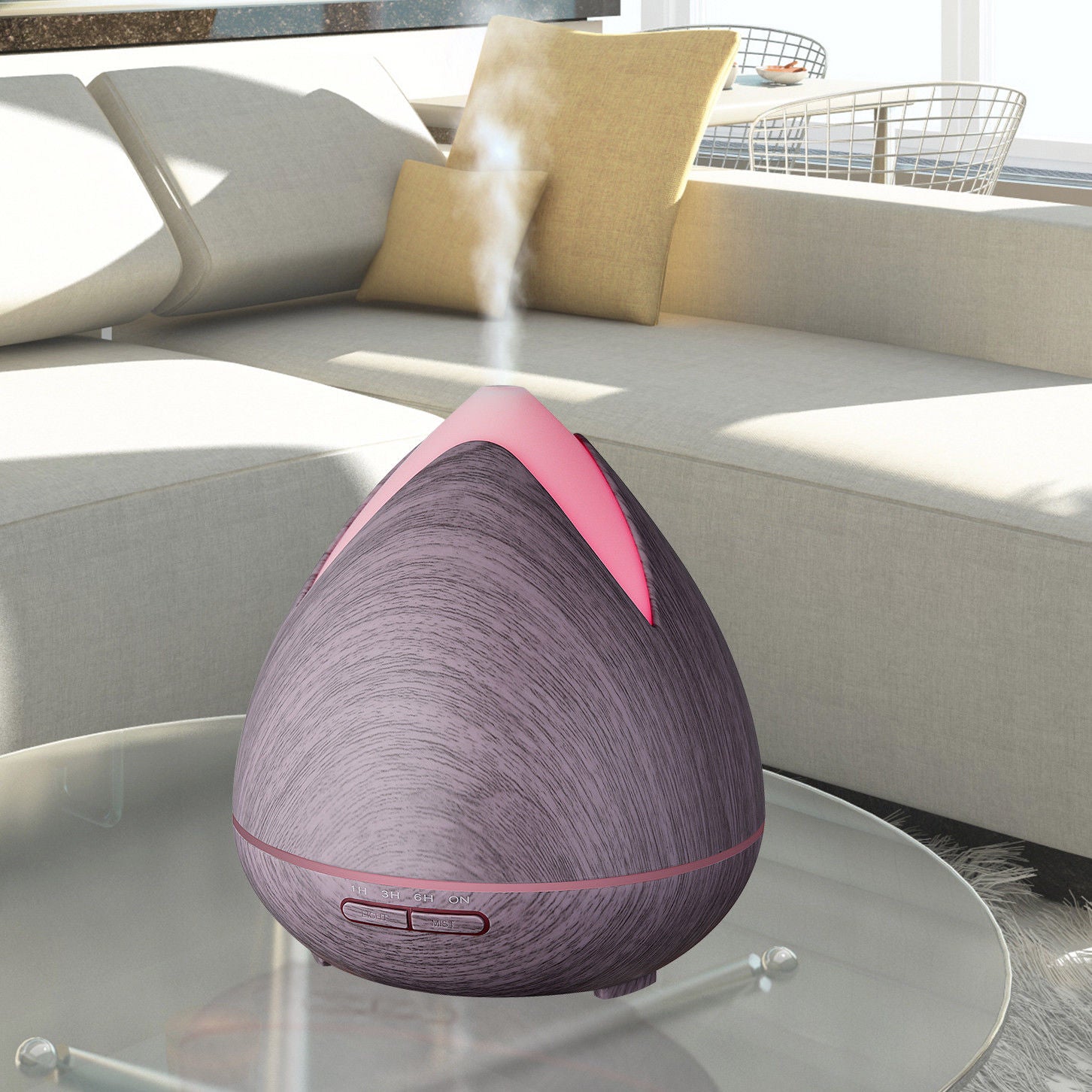 Aroma Diffusers: Essential Oils Ultrasonic Aromatherapy Diffuser Air Humidifier Purify 400ML - Violet