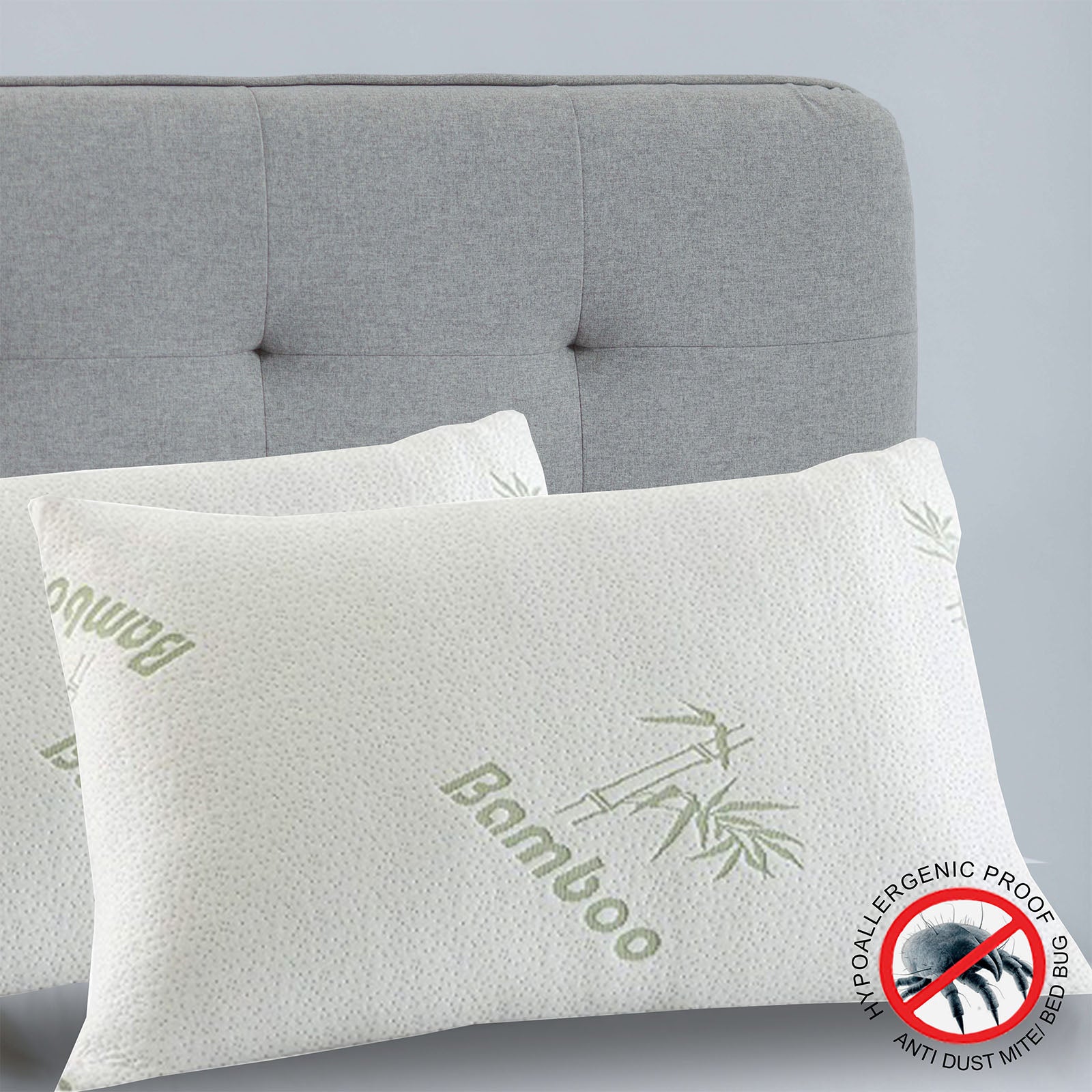Pillows: Royal Comfort Luxury Bamboo Covered Memory Foam Pillow Twin Pack Hypoallergenic