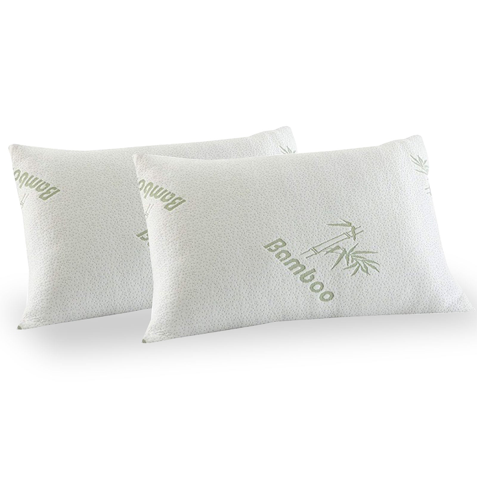 Pillows: Royal Comfort Luxury Bamboo Covered Memory Foam Pillow Twin Pack Hypoallergenic