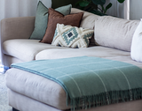 Blankets & Throws: Brighton Throw - 100% NZ Wool - Sage Striped