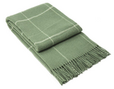 Blankets & Throws: Brighton Throw - 100% NZ Wool - Sage Striped
