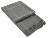 Blankets & Throws: Brighton Throw - 100% NZ Wool - Grey Striped