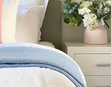 Blankets & Throws: Hampton Throw - Merino Wool Blend - Blue