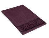 Blankets & Throws: Paddington Throw - Fine Wool Blend - Plum