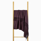 Blankets & Throws: Paddington Throw - Fine Wool Blend - Plum