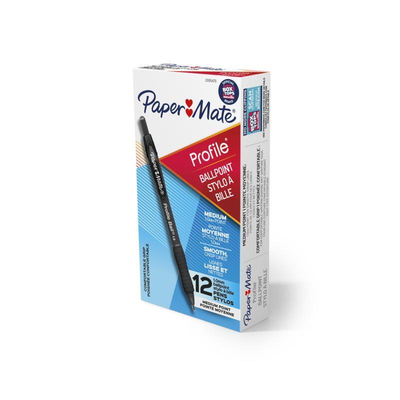 Pens & Pencils: PAPER MATE Profile Ball Pen 1.0mm Black Box of 12