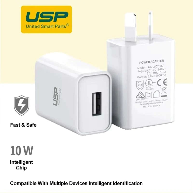 USB Flash Drives: USP 10W USB-A Wall Charger Adapter - (6972475750435), Intelligent Chip, Fast and Safe Charger