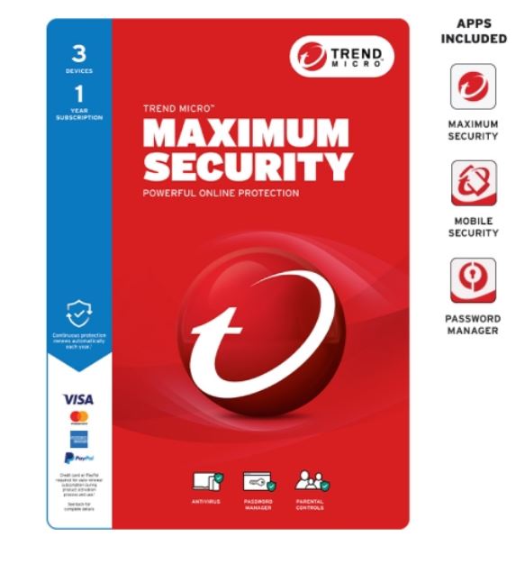 Safes & Lock Boxes: TREND MICRO Micro Maximum Security (3 Device)  Retail Mini Box Auto Renew