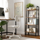 Bookcases & Shelves: Rustic brown and black steel Metal Frame 4 Tier bookshelf