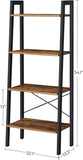 Bookcases & Shelves: Rustic brown and black steel Metal Frame 4 Tier bookshelf