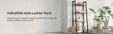Bookcases & Shelves: Rustic brown and black steel Metal Frame 4 Tier bookshelf