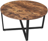 Outdoor Dining Sets: Round Coffee Table Rustic Brown and Black