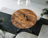 Outdoor Dining Sets: Round Coffee Table Rustic Brown and Black