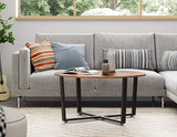 Outdoor Dining Sets: Round Coffee Table Rustic Brown and Black
