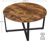 Outdoor Dining Sets: Round Coffee Table Rustic Brown and Black