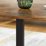 Outdoor Dining Sets: Round Coffee Table Rustic Brown and Black