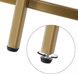 Side Tables: Gold Round Side Table with Golden Metal Frame Robust and Stable