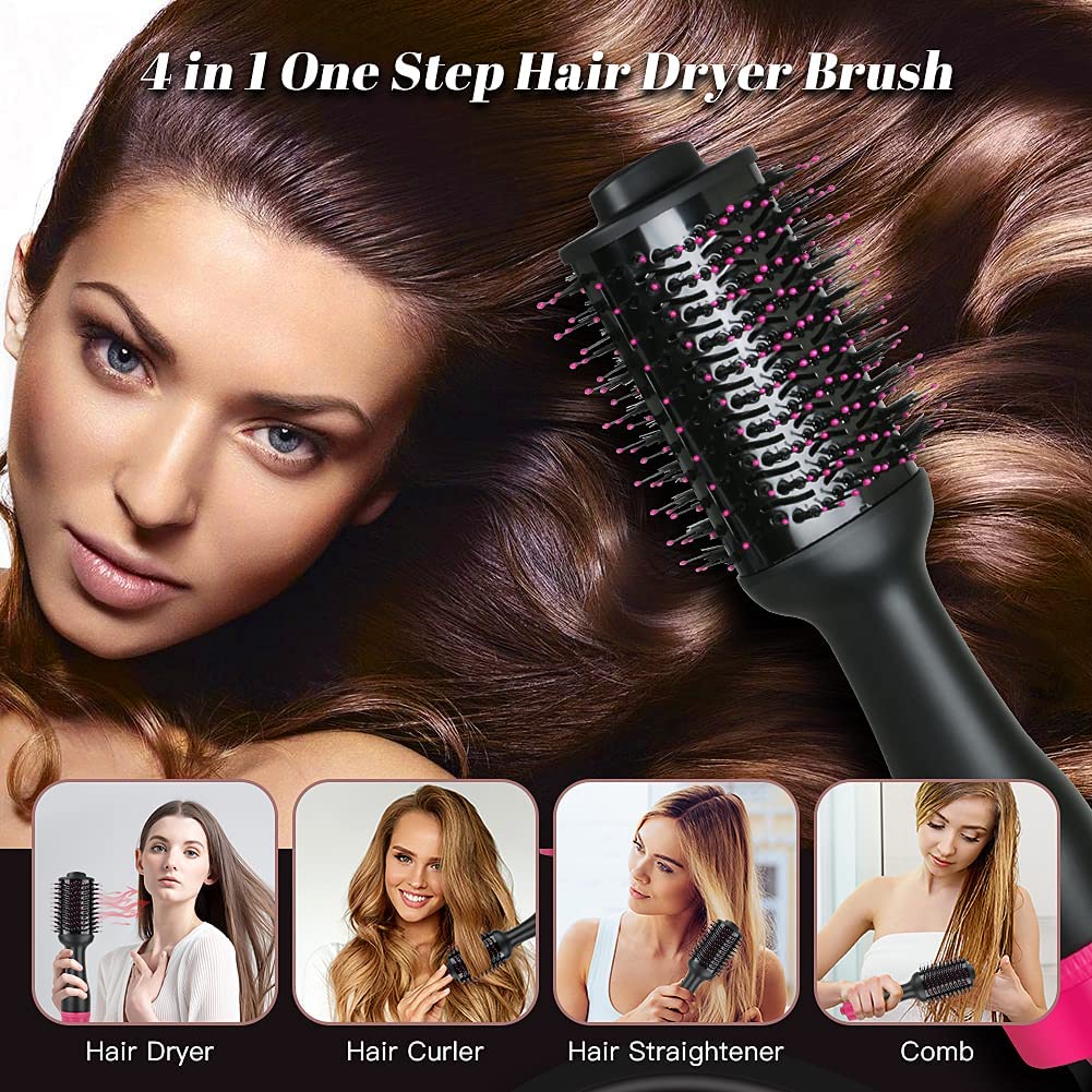 Hair Styling Tools: Hot Air One-Step Hair Dryer Negative Ion Anti-Frizz Blowout for Drying,Straightening, Curling and Volumizer (AU Plug)