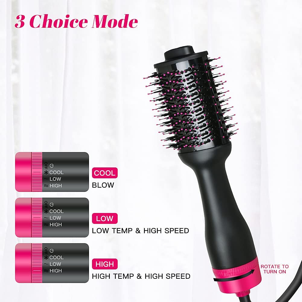Hair Styling Tools: Hot Air One-Step Hair Dryer Negative Ion Anti-Frizz Blowout for Drying,Straightening, Curling and Volumizer (AU Plug)