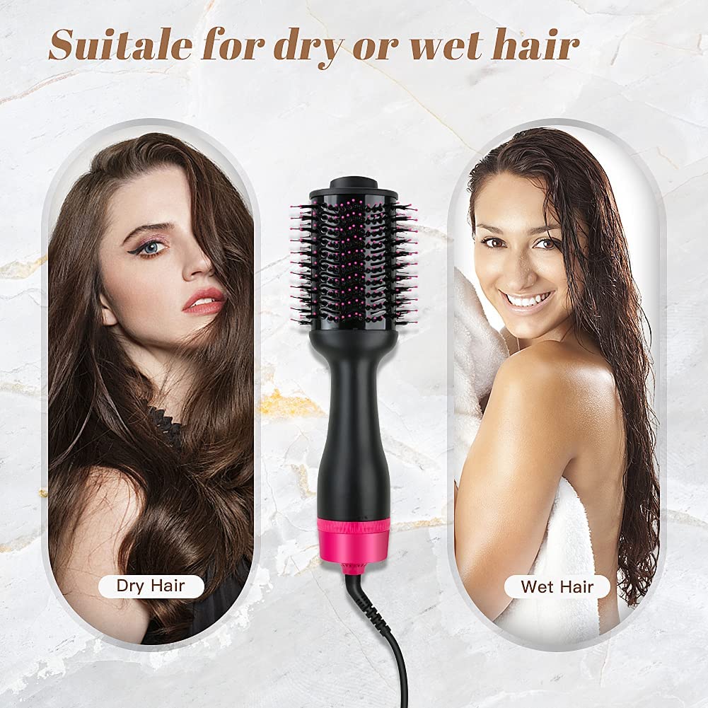Hair Styling Tools: Hot Air One-Step Hair Dryer Negative Ion Anti-Frizz Blowout for Drying,Straightening, Curling and Volumizer (AU Plug)