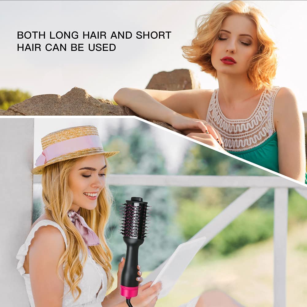 Hair Styling Tools: Hot Air One-Step Hair Dryer Negative Ion Anti-Frizz Blowout for Drying,Straightening, Curling and Volumizer (AU Plug)