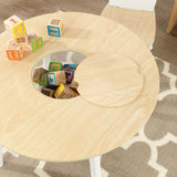 Outdoor Dining Sets: Round Table and 2 Chair Set for children (White Natural)