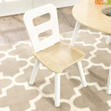 Outdoor Dining Sets: Round Table and 2 Chair Set for children (White Natural)