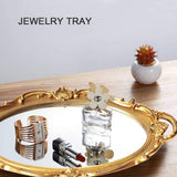 Mirrors: Oval Antique Gold 25 x 38 cm Vintage Carved Hanging Wall Mirror for Bedroom and Living-Room