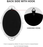 Mirrors: Oval Antique White 25 x 38 cm Vintage Carved Hanging Wall Mirror for Bedroom and Living-Room