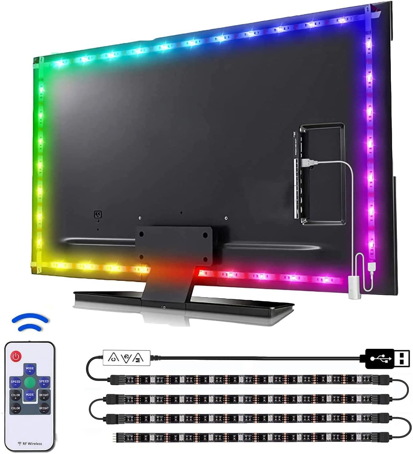 TVs & Accessories: 3M LED Strip Lights Rope Light for TV, Gaming and Computer (Lights Strip App with Remote Control)
