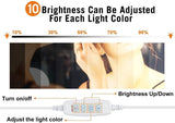 Mirrors: Hollywood Vanity Style LED Makeup Lights Mirror with 3 Color Modes Lights with 10 Dimmable Bulbs (Mirror Not Include)
