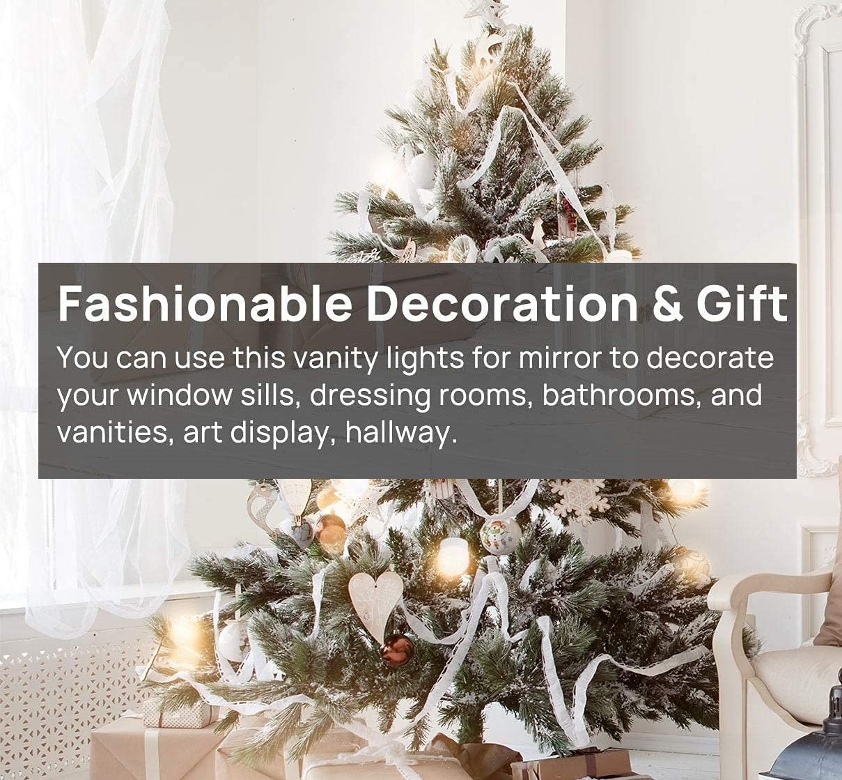Mirrors: Hollywood Vanity Style LED Makeup Lights Mirror with 3 Color Modes Lights with 10 Dimmable Bulbs (Mirror Not Include)