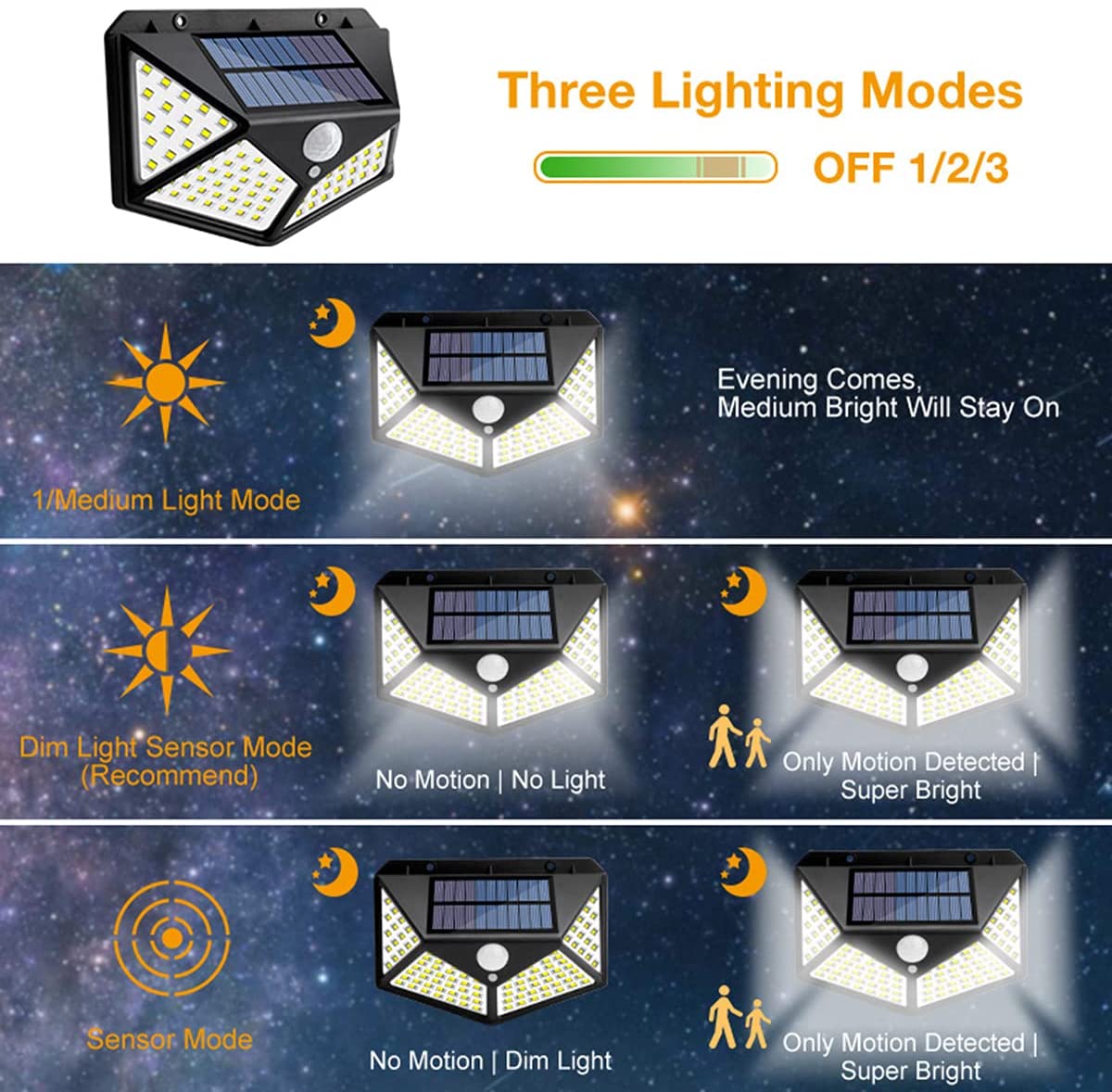 Outdoor Lights: 100 Waterproof LED Solar Fairy Light Outdoor with 8 Lighting Modes for Home,Garden and Decoration (4 pack)