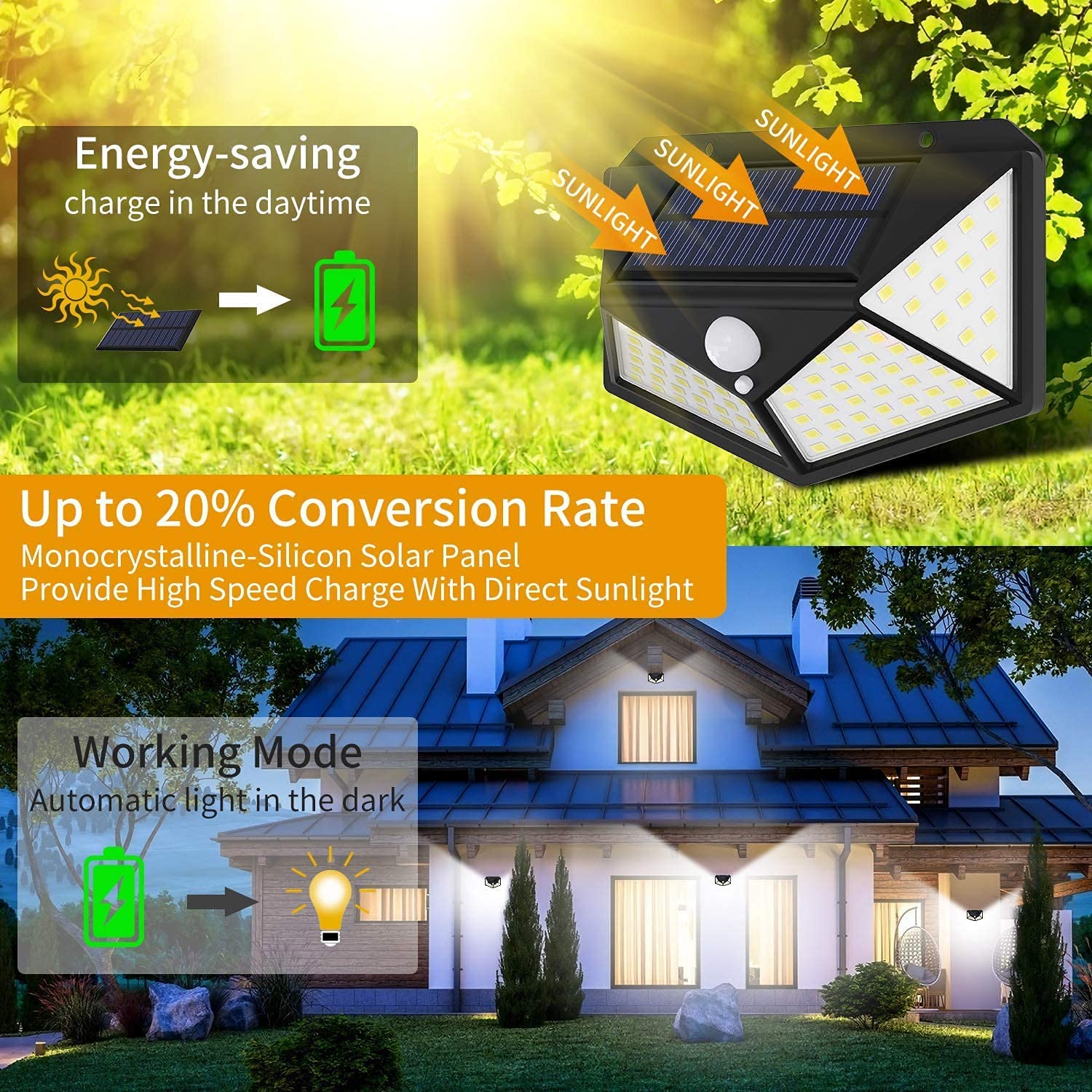 Outdoor Lights: 100 Waterproof LED Solar Fairy Light Outdoor with 8 Lighting Modes for Home,Garden and Decoration (4 pack)