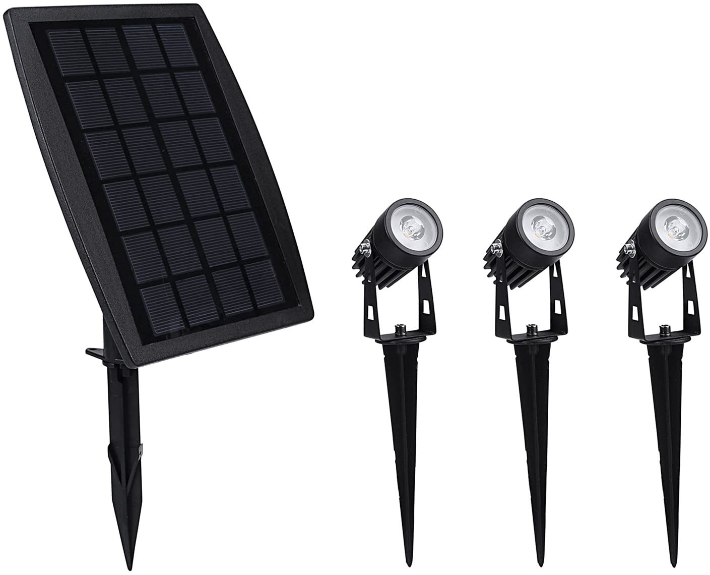 Outdoor Lights: 3 x LED Spotlights Powered Solar Garden Lights Outdoor Waterproof (Warm White)