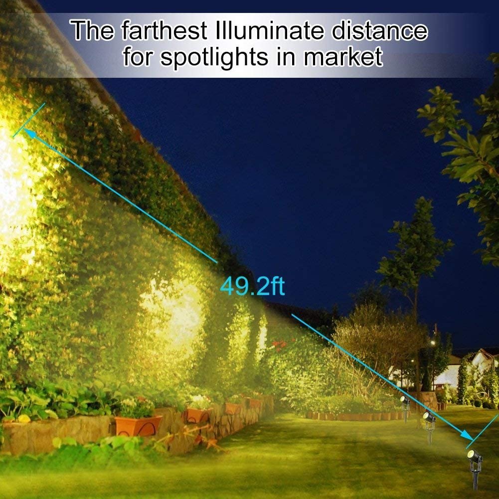 Outdoor Lights: 3 x LED Spotlights Powered Solar Garden Lights Outdoor Waterproof (Warm White)