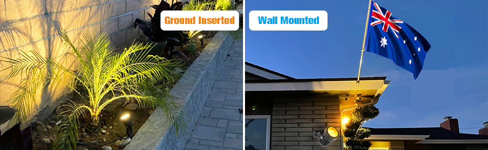 Outdoor Lights: 3 x LED Spotlights Powered Solar Garden Lights Outdoor Waterproof (Warm White)