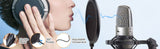 Audio Accessories: Microphone Radio Broadcasting Stand with 3/8"to 5/8" Screw Adapter and Windscreen Pop Filter